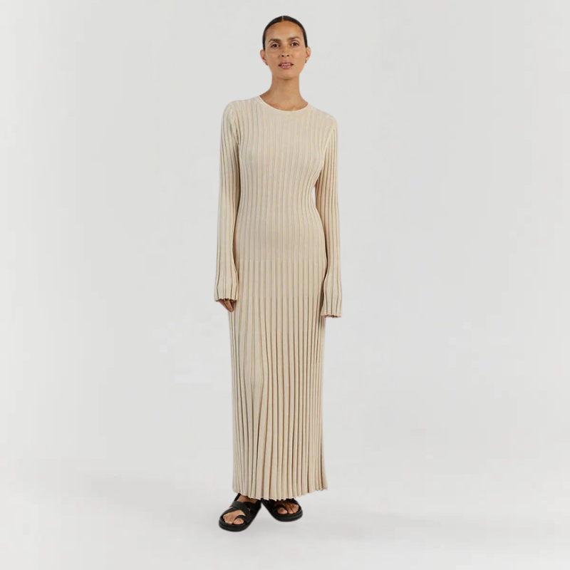 Elara | Knitted Long Sleeve Maxi Dress for Women