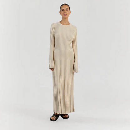 Elara | Knitted Long Sleeve Maxi Dress for Women