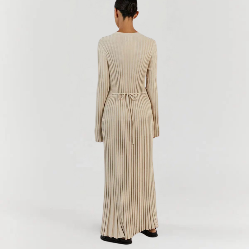 Elara | Knitted Long Sleeve Maxi Dress for Women