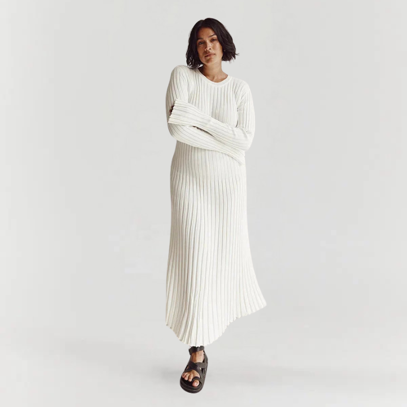 Elara | Knitted Long Sleeve Maxi Dress for Women