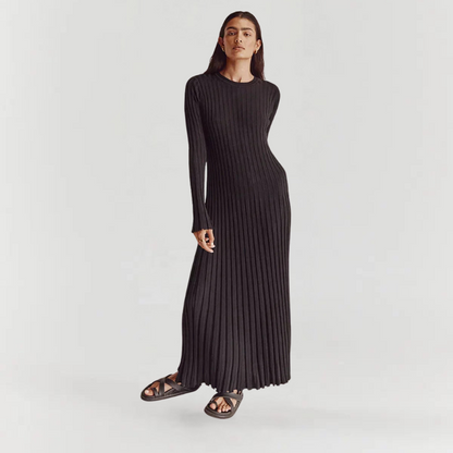 Elara | Knitted Long Sleeve Maxi Dress for Women