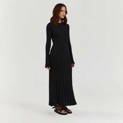 Elara | Knitted Long Sleeve Maxi Dress for Women