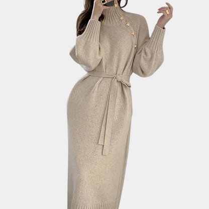 Dina | Knitted Long Sleeve Loose-Fit Maxi Dress