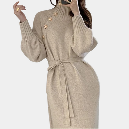 Dina | Knitted Long Sleeve Loose-Fit Maxi Dress