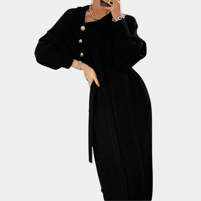 Dina | Knitted Long Sleeve Loose-Fit Maxi Dress