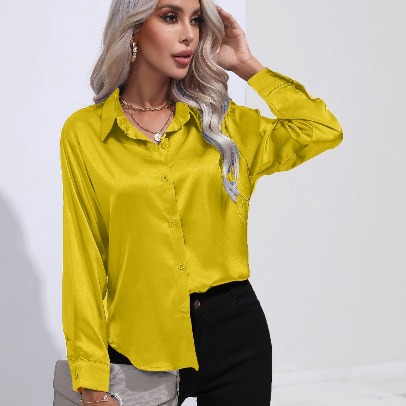 Farrah | Satin Slim Shirt for Women