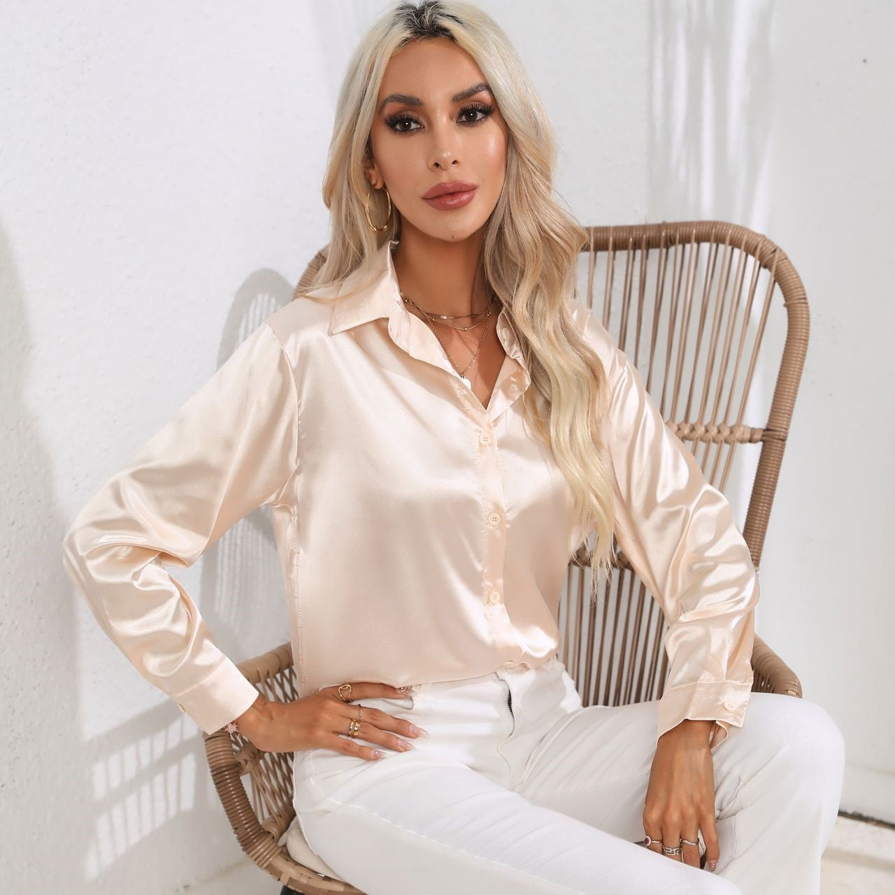 Farrah | Satin Slim Shirt for Women