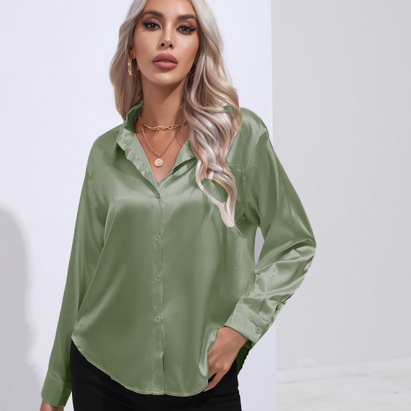 Farrah | Satin Slim Shirt for Women