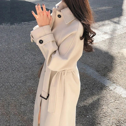 Cecily | Women's Long Trench Coat with Belt