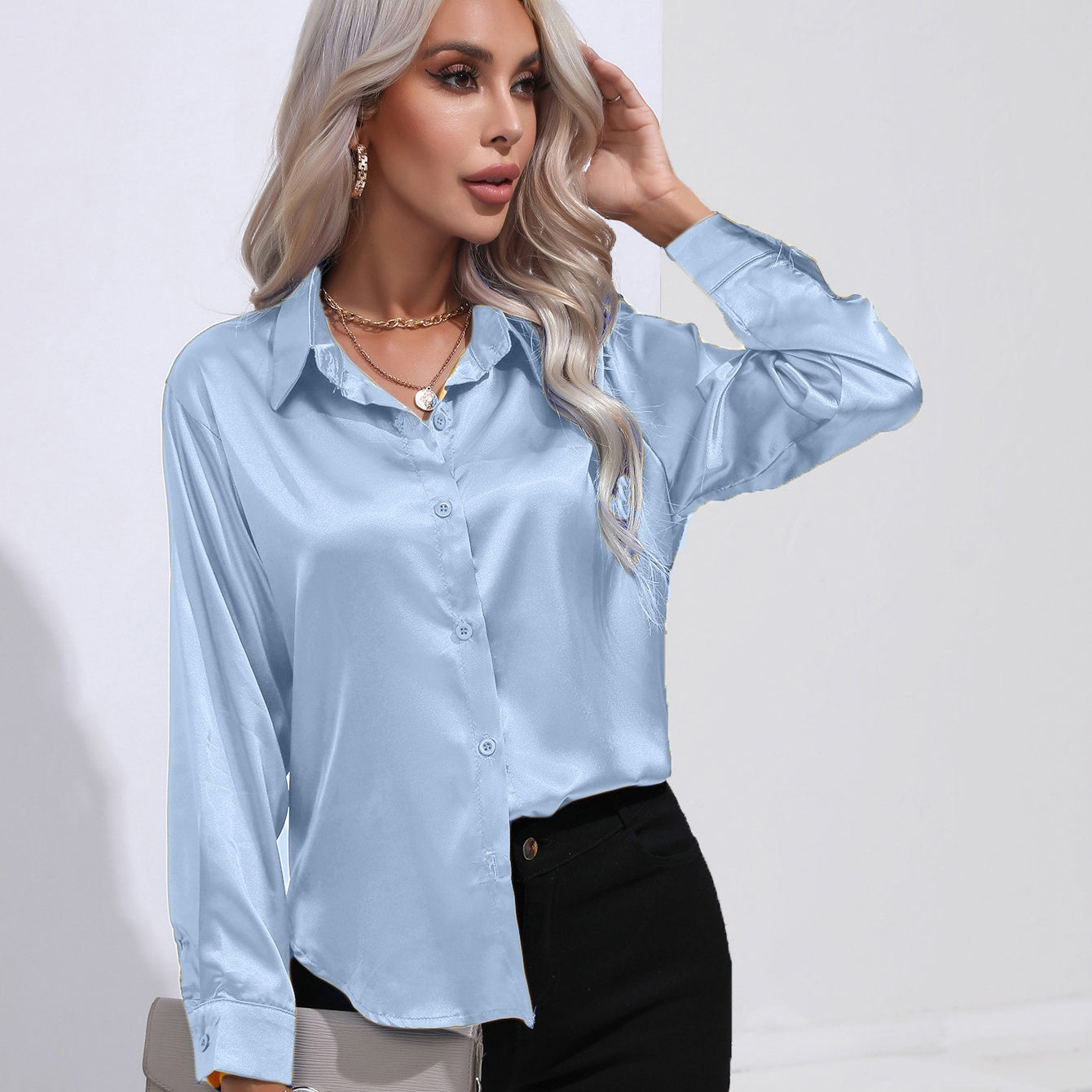 Farrah | Satin Slim Shirt for Women