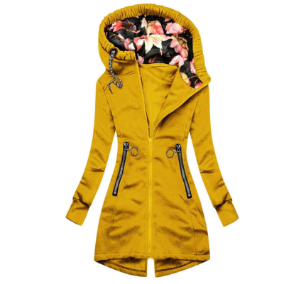 Bristol | Waterproof Outdoor Rain Jacket with Hood and Flowers for Women