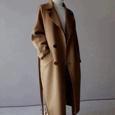 Camille | Long Oversized Coat with Belt for Women