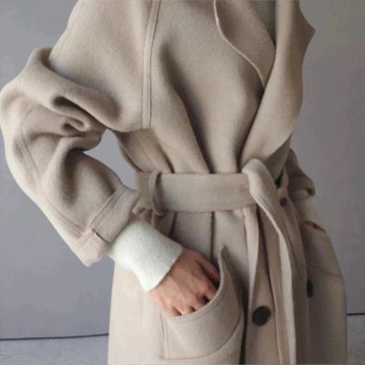 Camille | Long Oversized Coat with Belt for Women