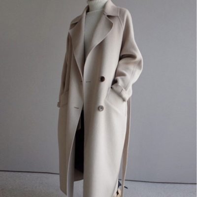 Camille | Long Oversized Coat with Belt for Women